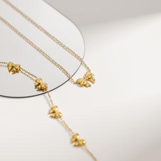 Gold Bow Pendant Necklace
