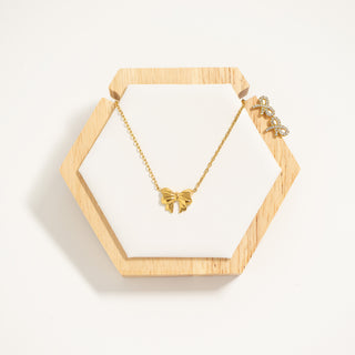 Gold Bow Pendant Necklace