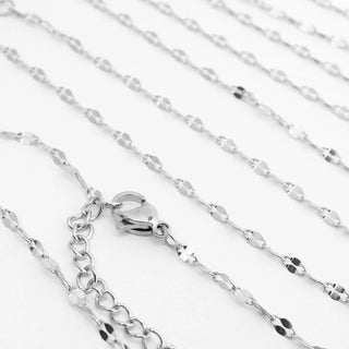 Silver Full Body Lip Chain with clasp on a white background