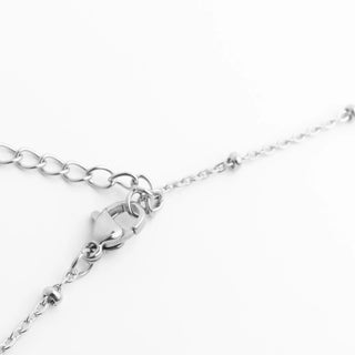 Silver Satellite Belly Chain on a white background