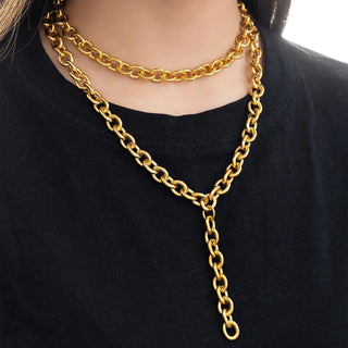 Chunky Chain Lariat Necklace