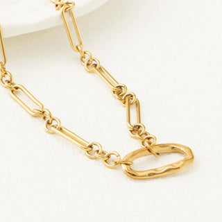 Mixed Link Carabiner Necklace- gold studio 