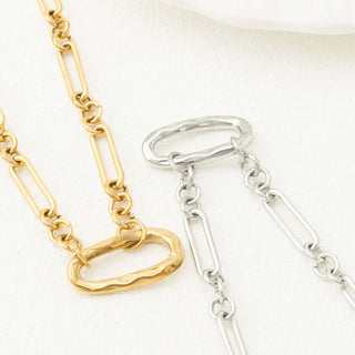 Mixed Link Carabiner Necklace- gold and silver studio 
