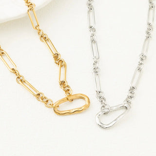 Mixed Link Carabiner Necklace- gold and silver studio 
