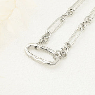 Mixed Link Carabiner Necklace- silver studio 