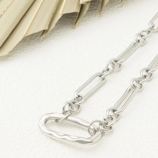 Mixed Link Carabiner Necklace- silver studio 