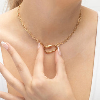 Loop Chain Carabiner Necklace - Model