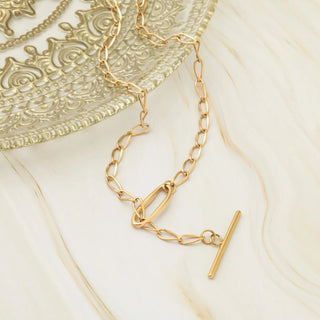 Oval Link Toggle Chain Necklace- gold studio 