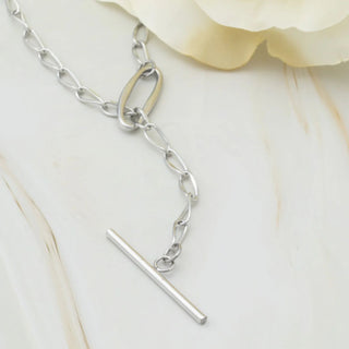 Oval Link Toggle Chain Necklace- silver studio 