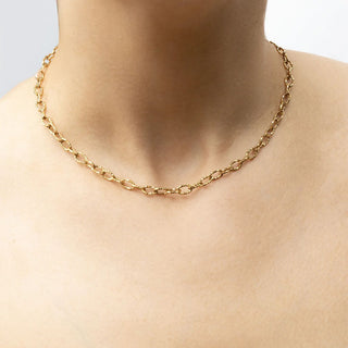 Cable Link Chain Necklace- Gold model 