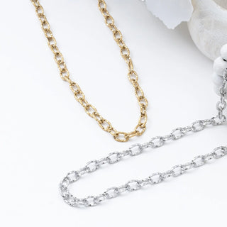 Cable Link Chain Necklace- gold and silver studio 