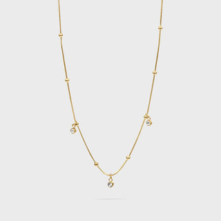 Dangle Stone Necklace - gold Main
