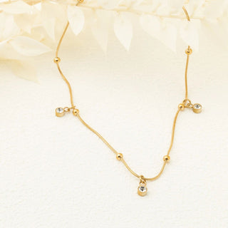 Dangle Stone Necklace - gold studio 