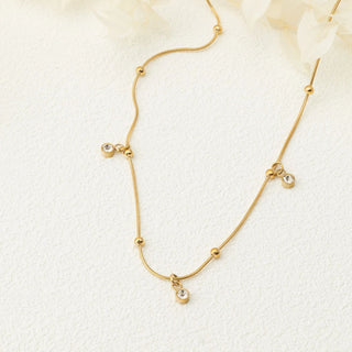 Dangle Stone Necklace - gold studio