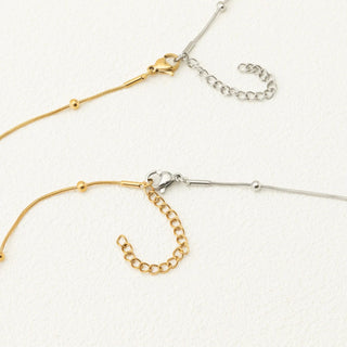 Dangle Stone Necklace - gold and silver studio 