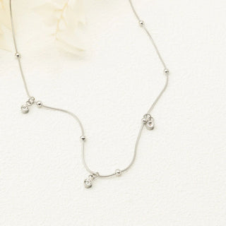 Dangle Stone Necklace - silver studio 