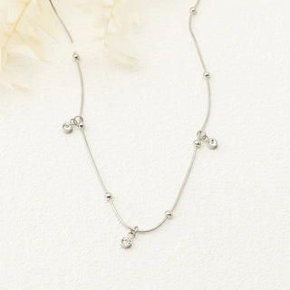 Dangle Stone Necklace - silver studio 