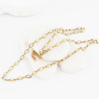 Glass Pearl Chain Necklace- Studio