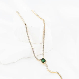 Stone Chain Lariat Necklace- Studio