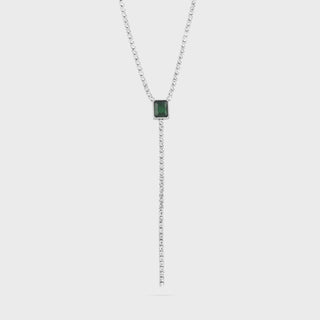 Stone Chain Lariat Necklace- Main