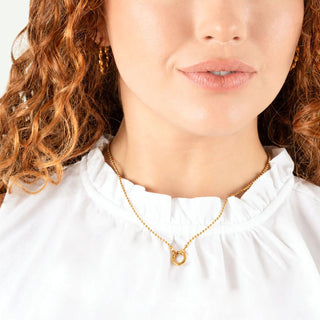 Beaded Charm Holder Necklace- Model