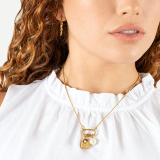 Beaded Carabiner Necklace- Model