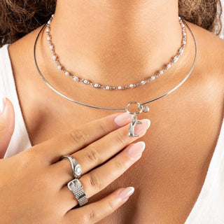 Charm Holder Collar Necklace- Model