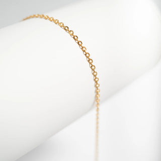 Stainless Steel PVD Coated Crimped Oval Link Chain Necklace / CHN3012