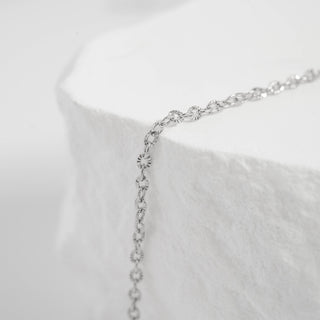 Stainless Steel PVD Coated Crimped Oval Link Chain Necklace / CHN3012