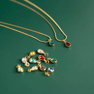Teardrop Birthstone Charm