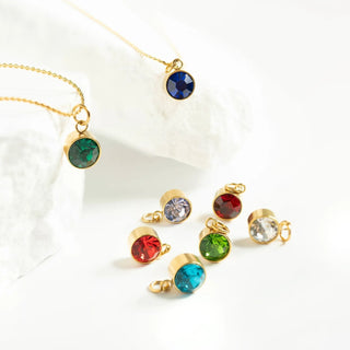 Round Birthstone Charm 8mm