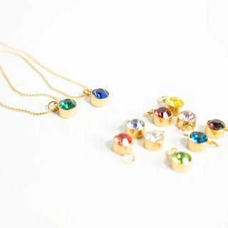 Round Birthstone Charm 8mm