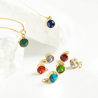Round Birthstone Charm