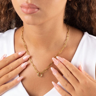 14K Gold Filled PLUS™ Paperclip Charm Keeper Necklace