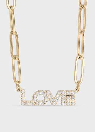 Paperclip "Love" Charm Necklace