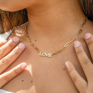 Paperclip "Love" Charm Necklace