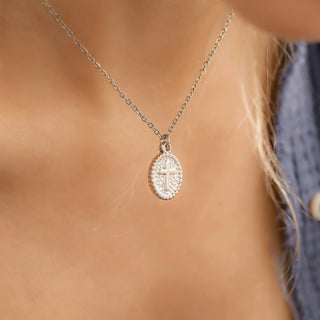 Textured Medallion Cross Charm