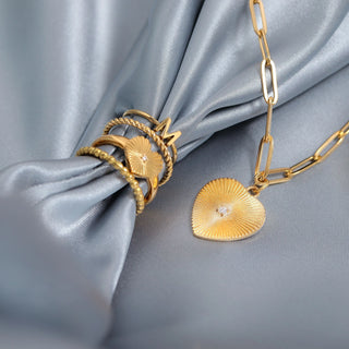 Gold Initial letter Stacking Ring (A-M)