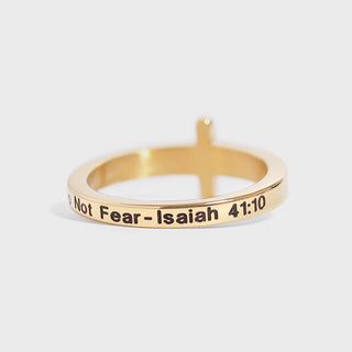 Isaiah 41:10 Bible Verse Cross Ring