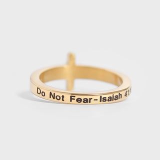 Isaiah 41:10 Bible Verse Cross Ring