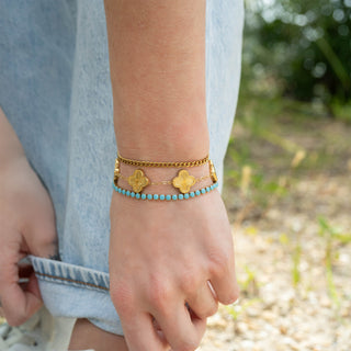 Gold Turquoise Tennis Bracelet