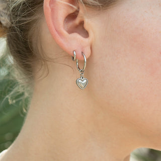 Classic Heart Huggie Charm Earrings