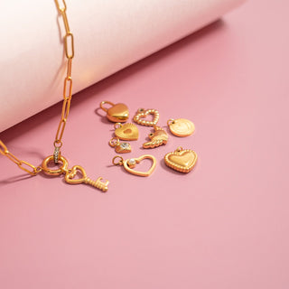 Beaded Trim Heart Charm