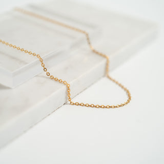 Stainless Steel PVD Coated Crimped Oval Link Chain Necklace / CHN3012