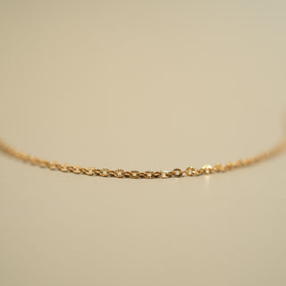 Stainless Steel PVD Coated Crimped Oval Link Chain Necklace / CHN3012