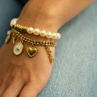 Beaded Trim Heart Charm