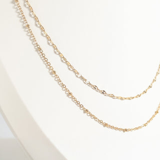 Layered Chain Necklaces Lip Chain with Satellite Chain Below