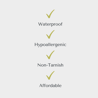List of product features with checkmarks on a light gray background