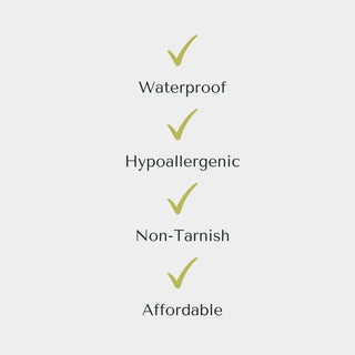 List of product features with checkmarks on a light gray background