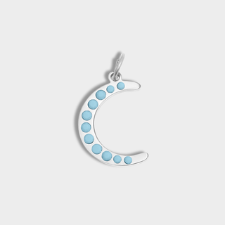 Turquoise Stone Moon Charm